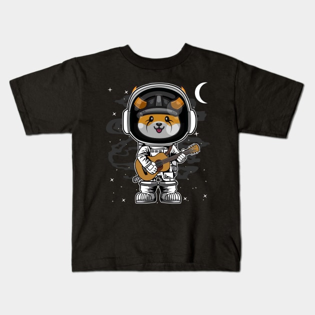 Astronaut Guitar Floki Inu Coin To The Moon Floki Army Crypto Token Cryptocurrency Blockchain Wallet Birthday Gift For Men Women Kids Kids T-Shirt by Thingking About